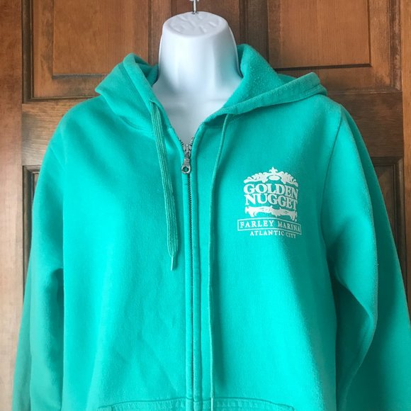 Landry's Green "Golden Nugget Farley Marina" Zip-Up Hoodie Sweatshirt Medium - Picture 2 of 10